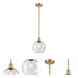 Ballston Athens 1 Light 8 inch Satin Gold Pendant Ceiling Light in Seedy Glass, Ballston