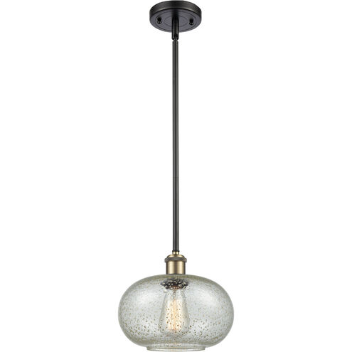 Ballston Gorham LED 9.5 inch Black Antique Brass Pendant Ceiling Light in Mica Glass, Ballston