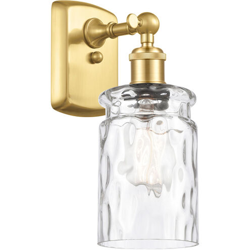 Ballston Candor 1 Light 5 inch Satin Gold Sconce Wall Light in Clear Waterglass, Ballston