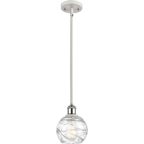 Ballston Small Deco Swirl LED 6 inch White and Polished Chrome Pendant Ceiling Light, Ballston