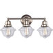 Aditi Small Oxford 3 Light 23.5 inch Brushed Satin Nickel Bath Vanity Light Wall Light, Aditi