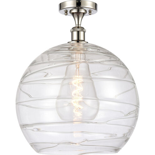 Ballston Deco Swirl LED 13.75 inch Polished Nickel Semi-Flush Mount Ceiling Light