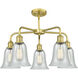 Hanover 5 Light 24.25 inch Satin Gold Chandelier Ceiling Light in Fishnet Glass