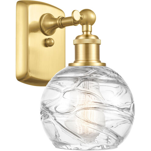 Ballston Small Deco Swirl 1 Light 6 inch Satin Gold Sconce Wall Light, Ballston