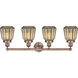 Chatham 4 Light 33.5 inch Antique Copper and Mercury Bath Vanity Light Wall Light