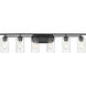 Auralume Ice 6 Light 42 inch Matte Black Bath Vanity Light Wall Light in Incandescent