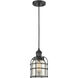 Franklin Restoration Bell Cage LED 6 inch Matte Black Mini Pendant Ceiling Light in Silver Plated Mercury, Franklin Restoration