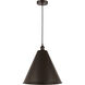 Edison Cone LED 16 inch Oil Rubbed Bronze Mini Pendant Ceiling Light