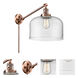 X-Large Bell 12 inch 3.50 watt Antique Copper Swing Arm Wall Light, Franklin Restoration