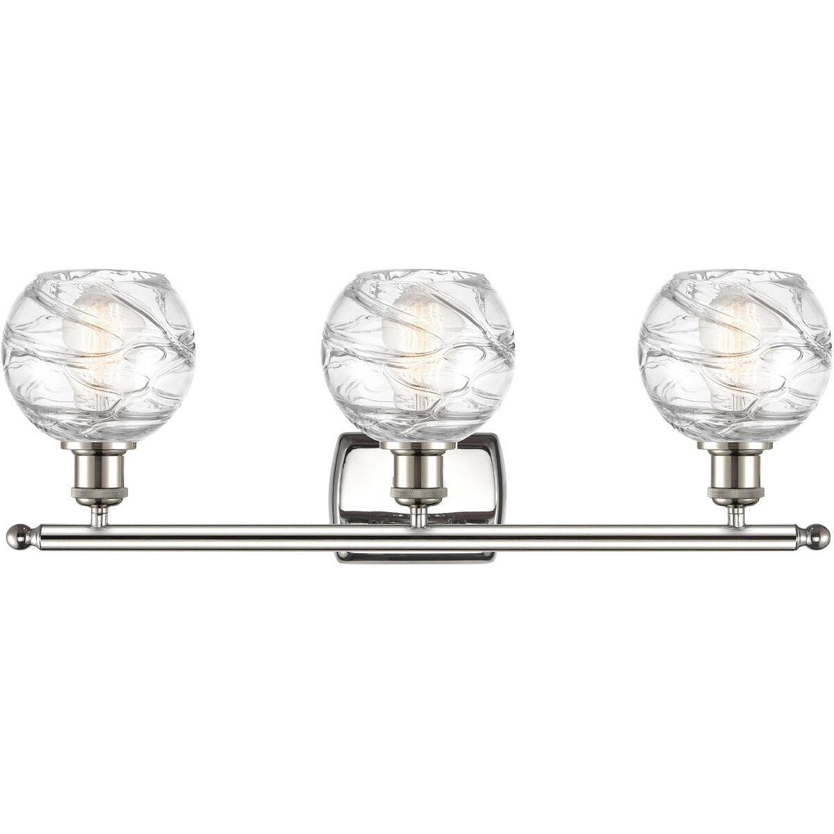Ballston Small Deco Swirl 3 Light 26 inch Polished Nickel Bath Vanity Light Wall Light, Ballston
