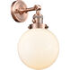 Franklin Restoration Large Beacon LED 8 inch Antique Copper Sconce Wall Light, Franklin Restoration