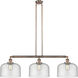 Franklin Restoration X-Large Bell 3 Light 42 inch Antique Copper Island Light Ceiling Light in Seedy Glass, Franklin Restoration