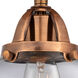 Nouveau 2 Beacon LED 8 inch Antique Copper Semi-Flush Mount Ceiling Light in Clear Glass
