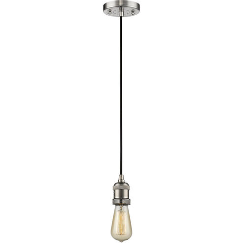 Franklin Restoration Bare Bulb LED 2 inch Brushed Satin Nickel Mini Pendant Ceiling Light, Franklin Restoration