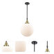Franklin Restoration Beacon LED 12 inch Black Antique Brass Mini Pendant Ceiling Light in Matte White Glass