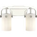 Pilaster II Cylinder 2 Light 14.88 inch Polished Nickel Bath Vanity Light Wall Light in Matte White Glass