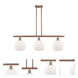 Ballston Athens LED 36 inch Antique Copper Island Light Ceiling Light in Matte White Glass, Ballston