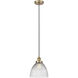Edison Seneca Falls 1 Light 10 inch Antique Brass Mini Pendant Ceiling Light