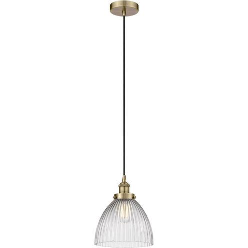 Edison Seneca Falls 1 Light 10 inch Antique Brass Mini Pendant Ceiling Light