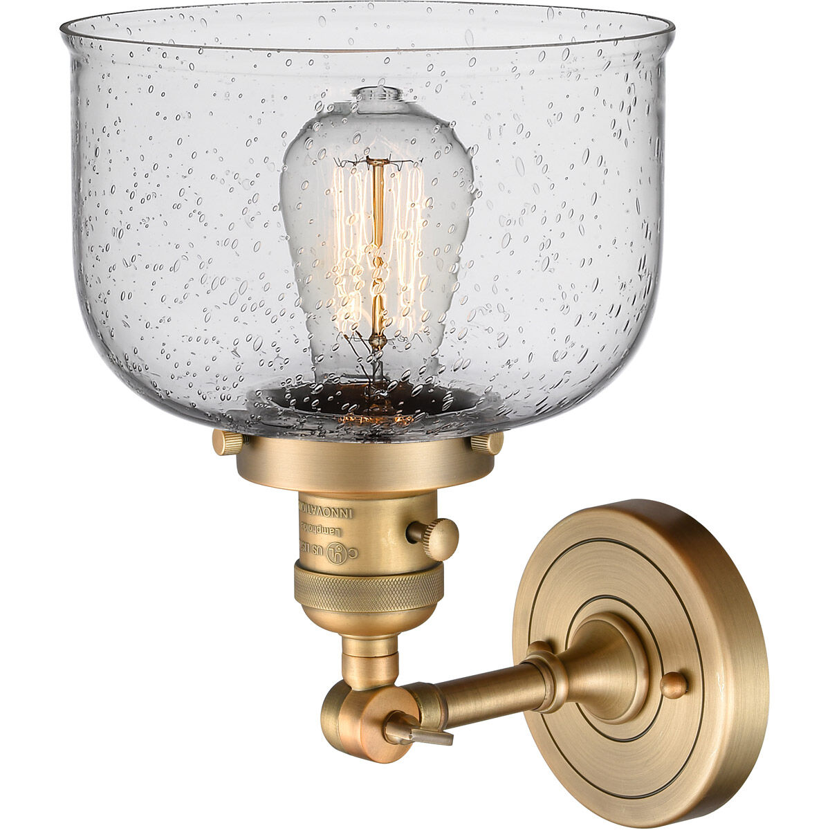 Franklin Restoration Large Bell LED 8 inch Brushed Brass Sconce Wall Light, Franklin Restoration