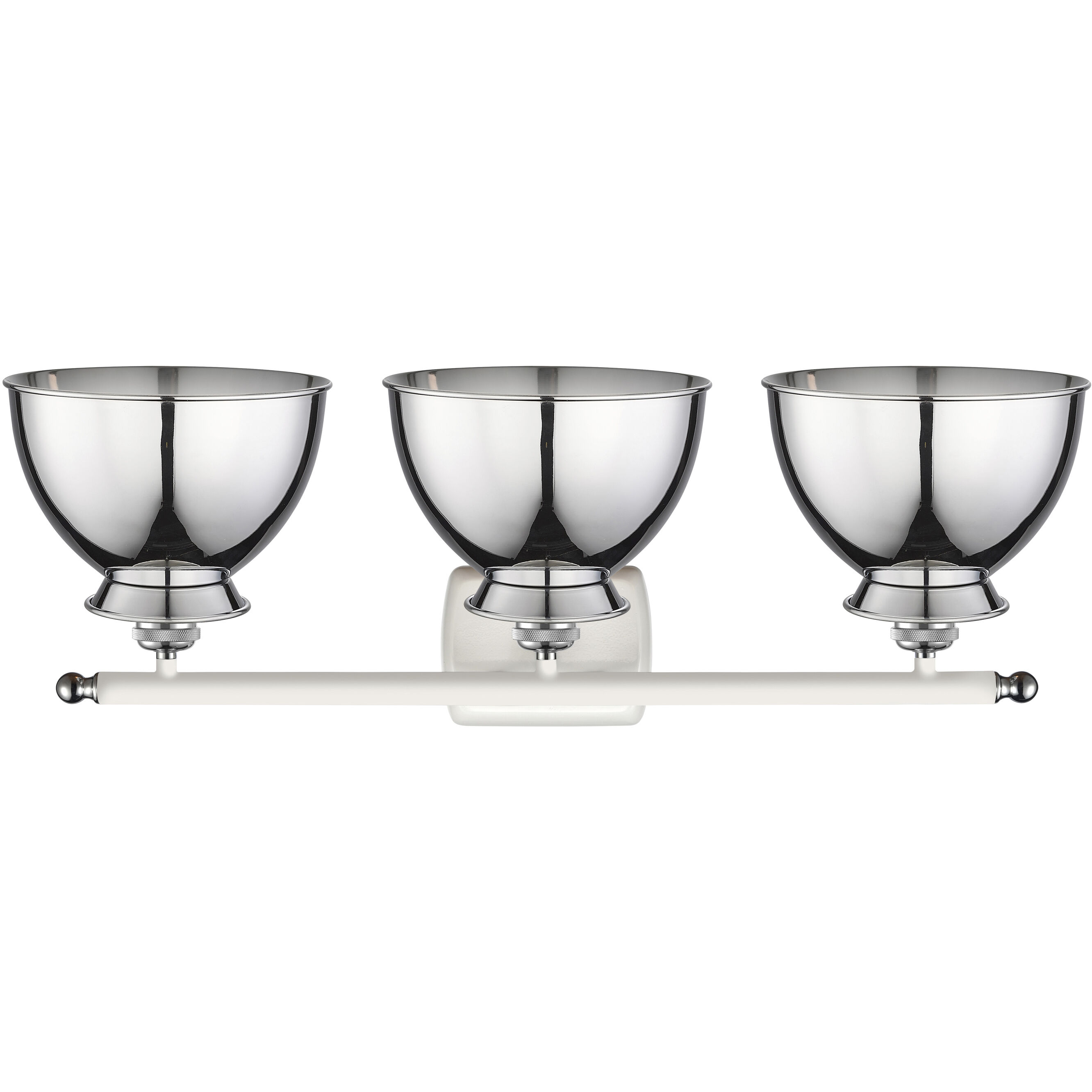 Adirondack 3 Light 28 inch White and Polished Chrome Bath Vanity Light Wall Light