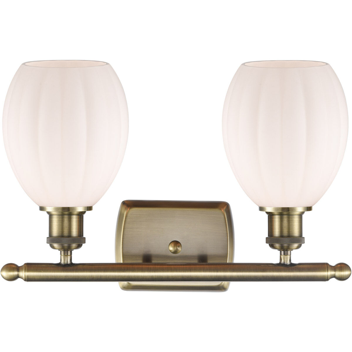 Ballston Eaton LED 16 inch Antique Brass Bath Vanity Light Wall Light in Matte White Glass, Ballston