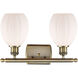 Ballston Eaton LED 16 inch Antique Brass Bath Vanity Light Wall Light in Matte White Glass, Ballston