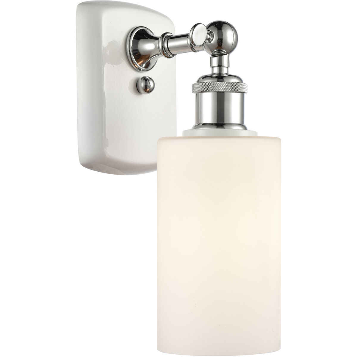 Ballston Clymer LED 4 inch White and Polished Chrome Sconce Wall Light in Matte White Glass, Ballston