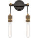 Restoration Ellis 2 Light 9 inch Black Antique Brass Bath Vanity Light Wall Light