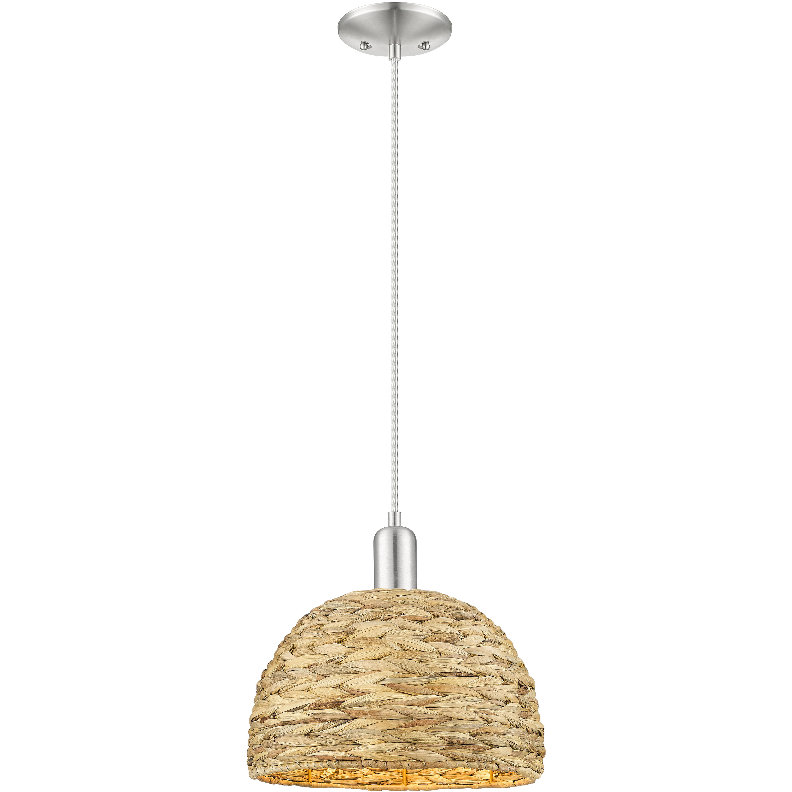 Arcadia Woven Rattan 1 Light 12.00 inch Mini Pendant