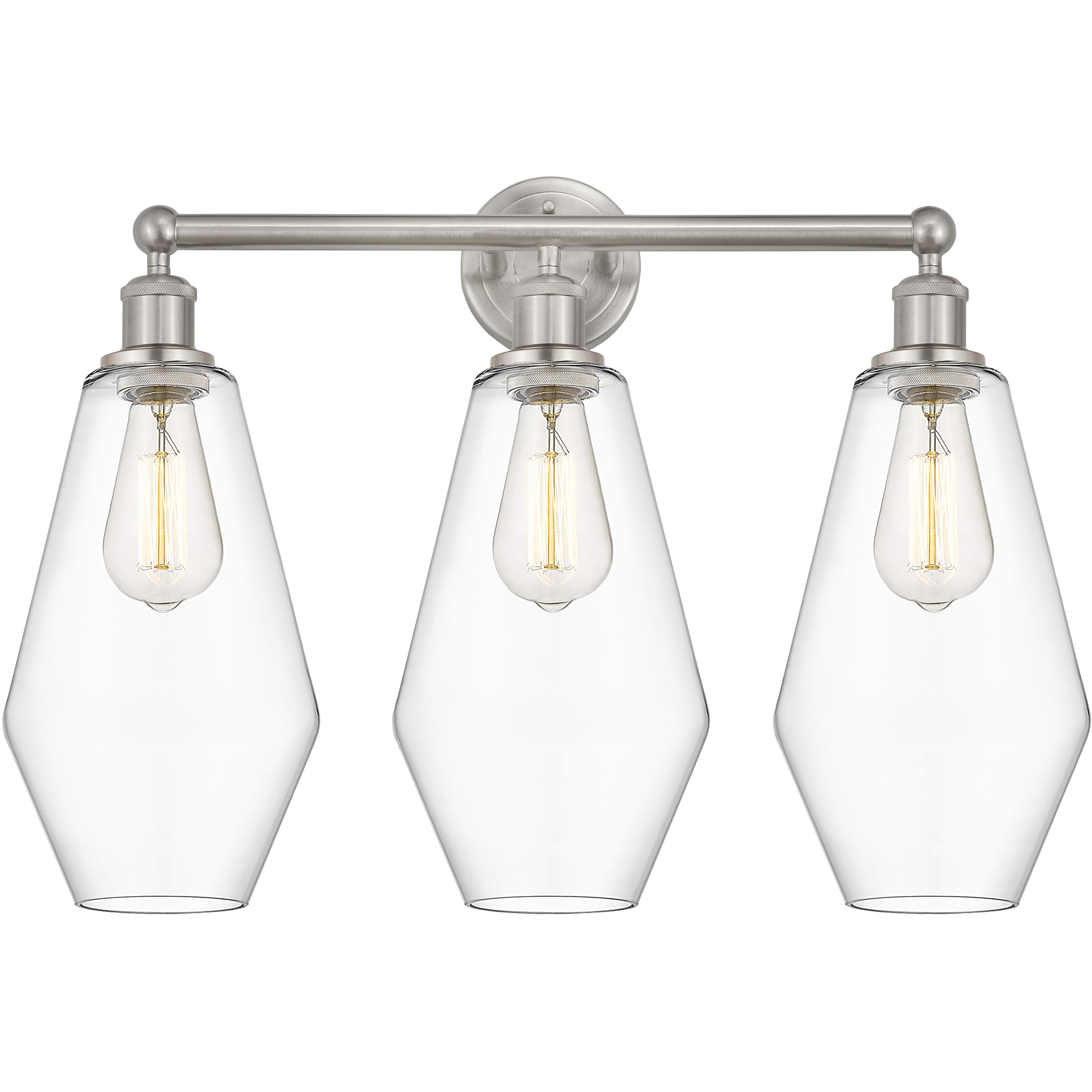 Cindyrella 3 Light 25 inch Brushed Satin Nickel Bath Vanity Light Wall Light in Clear Glass