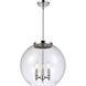 Ballston Athens 3 Light 16 inch Polished Chrome Pendant Ceiling Light in Clear Glass