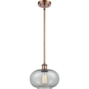 Ballston Gorham 1 Light 10 inch Antique Copper Pendant Ceiling Light in Charcoal Glass, Ballston