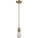 Franklin Restoration Bridgeton 1 Light 12 inch Brushed Brass Mini Pendant Ceiling Light in Incandescent, Clear