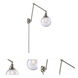 Large Beacon 30 inch 3.50 watt Satin Nickel Swing Arm Wall Light, Franklin Restoration