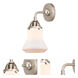 Nouveau 2 Bellmont LED 6 inch Brushed Satin Nickel Sconce Wall Light in Matte White Glass