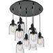 Whitney Small Bell 9 Light 18 inch Matte Black Multi-Pendant Ceiling Light, Whitney
