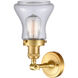 Franklin Restoration Bellmont 1 Light 7 inch Satin Gold Sconce Wall Light in Clear Glass, Franklin Restoration