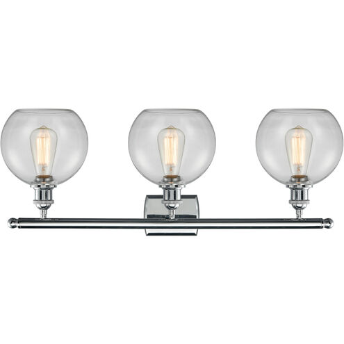 Ballston Athens LED 26 inch Polished Chrome Bath Vanity Light Wall Light in Clear Glass, Ballston