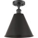 Ballston Cone 1 Light 12 inch Matte Black Semi-Flush Mount Ceiling Light