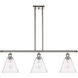 Ballston Ballston Cone LED 36 inch Polished Nickel Island Light Ceiling Light in Seedy Glass