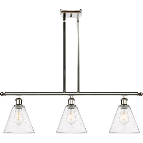 Ballston Ballston Cone LED 36 inch Polished Nickel Island Light Ceiling Light in Seedy Glass