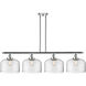Ballston X-Large Bell 4 Light 48 inch White and Polished Chrome Island Light Ceiling Light in Clear Glass
