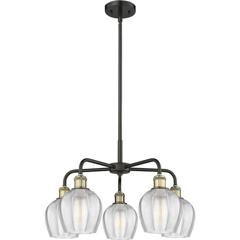 Norfolk 5 Light 23.75 inch Black Antique Brass Chandelier Ceiling Light in Clear