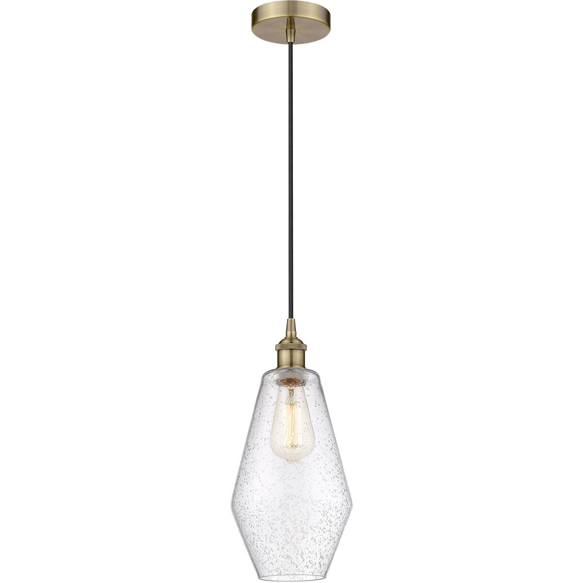 Edison Cindyrella LED 7 inch Antique Brass Mini Pendant Ceiling Light