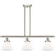 Ballston Large Cone 3 Light 36 inch Brushed Satin Nickel Island Light Ceiling Light in Matte White Glass, Ballston