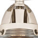 Nouveau 2 Large Bell LED 8 inch Polished Nickel Semi-Flush Mount Ceiling Light in Clear Glass