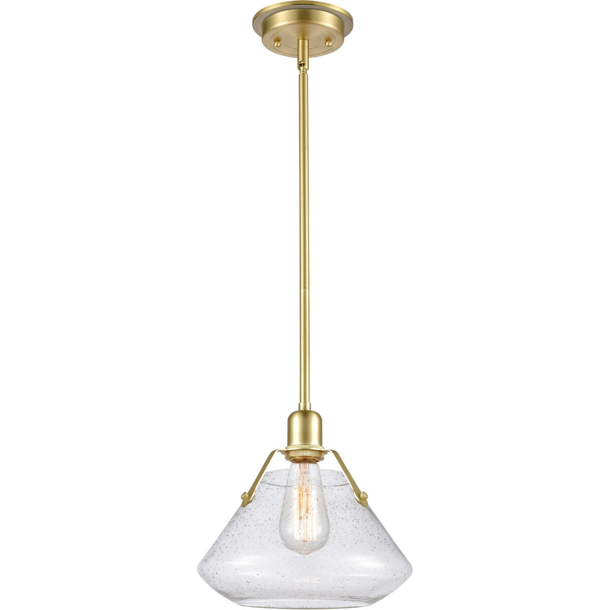 Luna 1 Light 10.63 inch Satin Brass Mini Pendant Ceiling Light