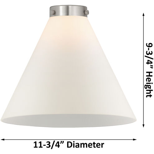 Ballston X-Large Cone LED 8 inch White and Polished Chrome Mini Pendant Ceiling Light in Seedy Glass