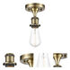 Ballston Bare Bulb LED 4.5 inch Antique Brass Semi-Flush Mount Ceiling Light, Ballston